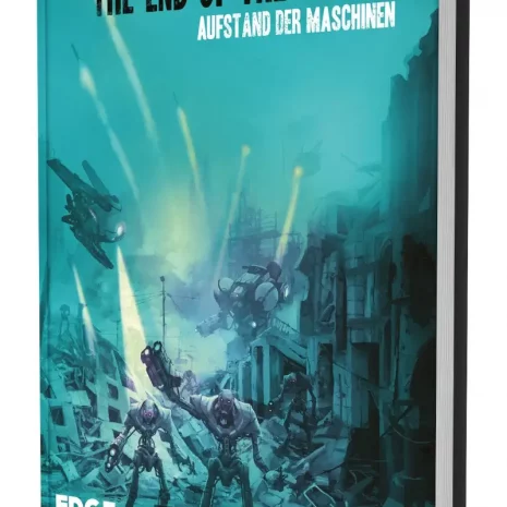Vorderseite des Rollenspielbands „The End of the World – Aufstand der Maschinen“ mit Maschinen- und Apokalypse-Motiv