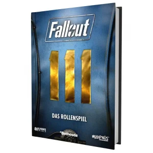 Vorderseite des Hardcovers Fallout: Das Rollenspiel – Regelwerk mit Ödland-Motiv