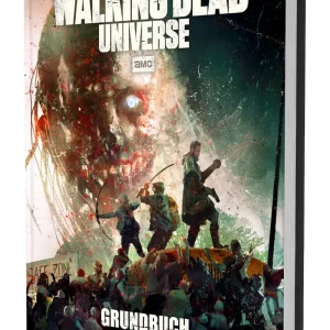 Vorderseite des Rollenspiel-Grundbuchs „The Walking Dead“ mit Zombie- und Survival-Motiv