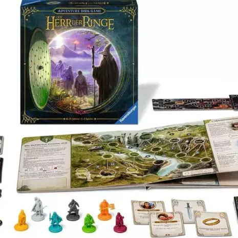 herr-der-ringe-adventure-book-game-inhalt-webp Spielmaterial von Der Herr der Ringe: Adventure Book Game – Abenteuerbuch, Figuren und Karten